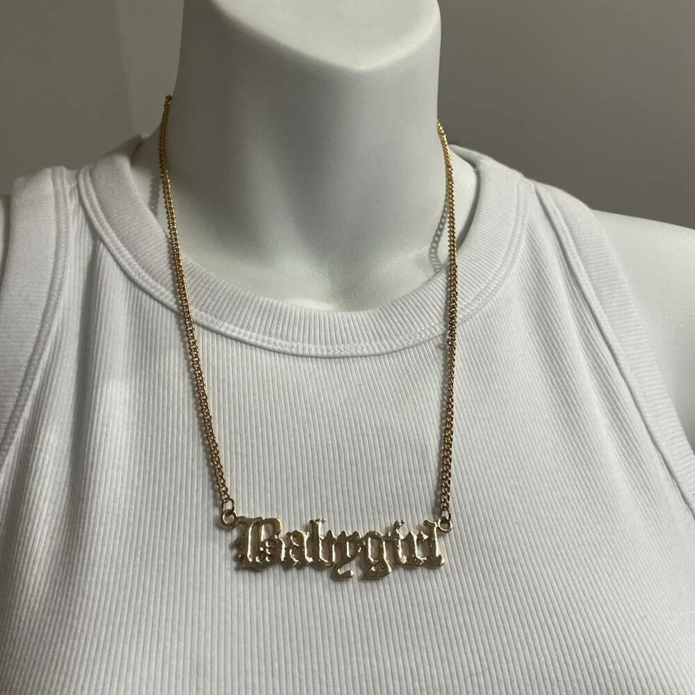 Gold Plated Babygirl Necklace